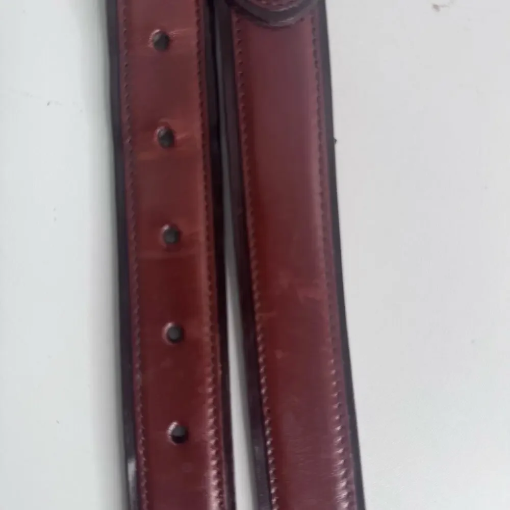 Vtg Cole Haan Belt Genuine Leather Mens Size 34 Brass USA Brown